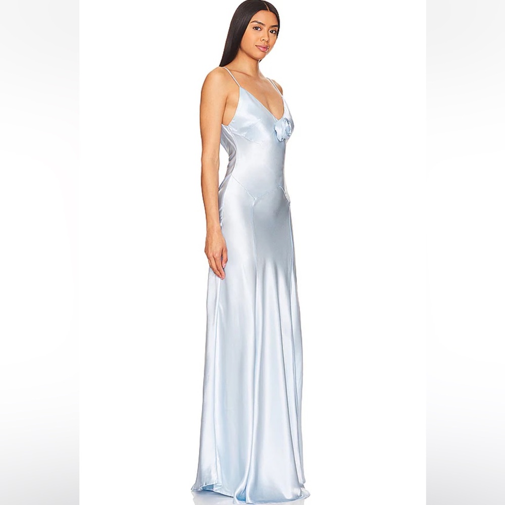 Revolve Bubish Savannah Rosette Gown in Baby Blue NWT Size US4